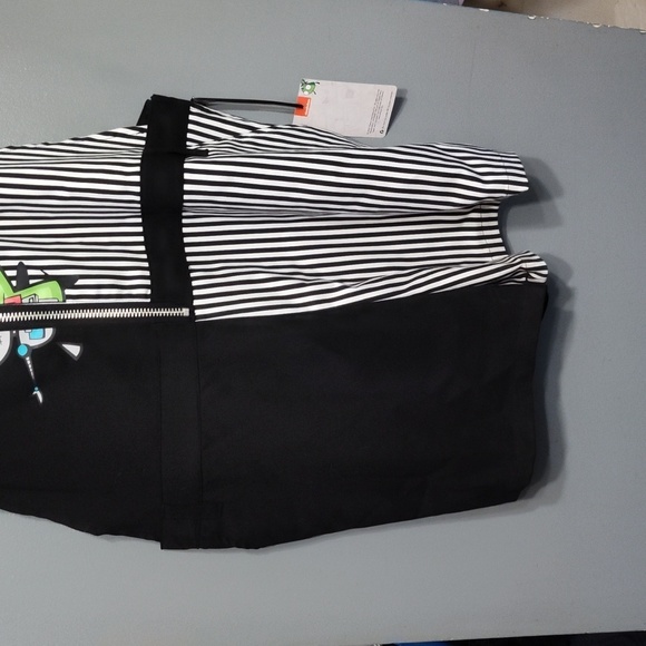 Nickelodeon hot topic Invader Zim GIR Split Stripe Shortalls XL - Picture 2 of 9